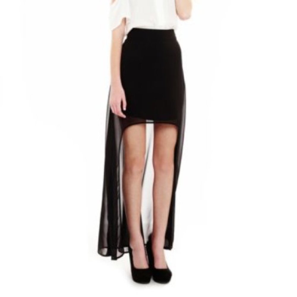L'Amour by Nanette Lepore Hi Low Chiffon Skirt